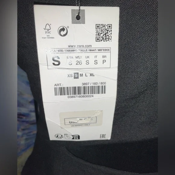 Zara small black gown with slit on tummy - Picture 4 of 6